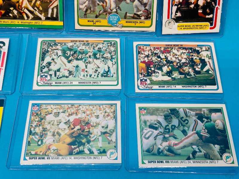 Photo 1 of 593291…13 vintage Super Bowl cards in hard plastic sleeves 