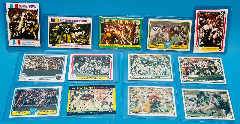 Photo 1 of 593291…13 vintage Super Bowl cards in hard plastic sleeves 