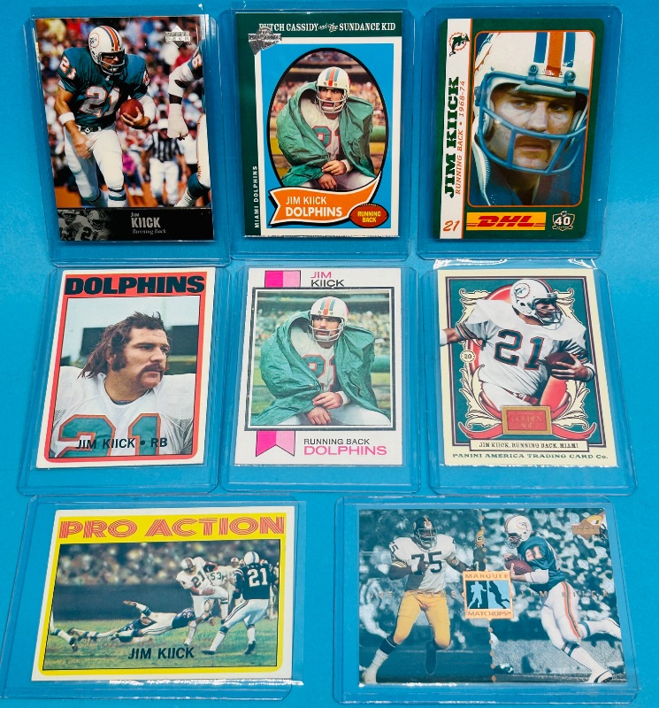 Photo 1 of 593294…8 Jim Kiick  cards in hard plastic sleeves 