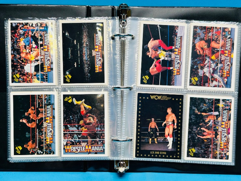 Photo 1 of 593302…final sale no returns/refunds-96 Wrestle mania  cards in binder 