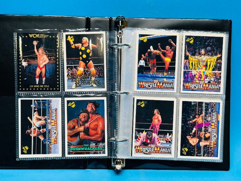 Photo 1 of 593302…final sale no returns/refunds-96 Wrestle mania  cards in binder 