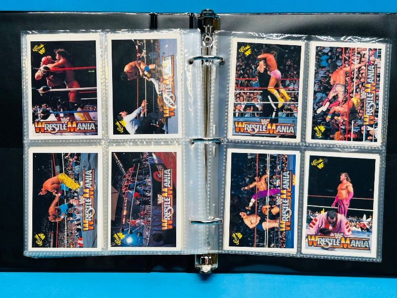 Photo 1 of 593302…final sale no returns/refunds-96 Wrestle mania  cards in binder 