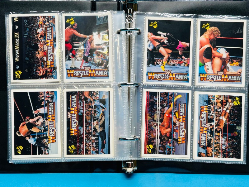 Photo 1 of 593302…final sale no returns/refunds-96 Wrestle mania  cards in binder 