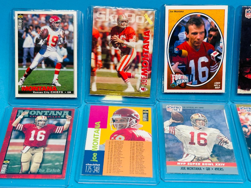 Photo 1 of 593303…Joe Montana cards in hard plastic sleeves 