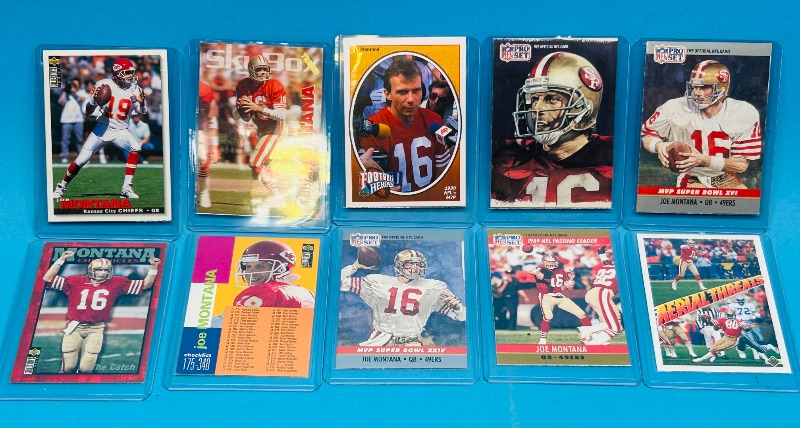Photo 1 of 593303…Joe Montana cards in hard plastic sleeves 