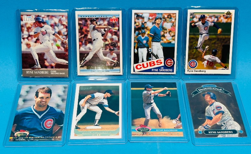 Photo 1 of 593307…8 Ryne Sandberg cards in hard plastic sleeves 