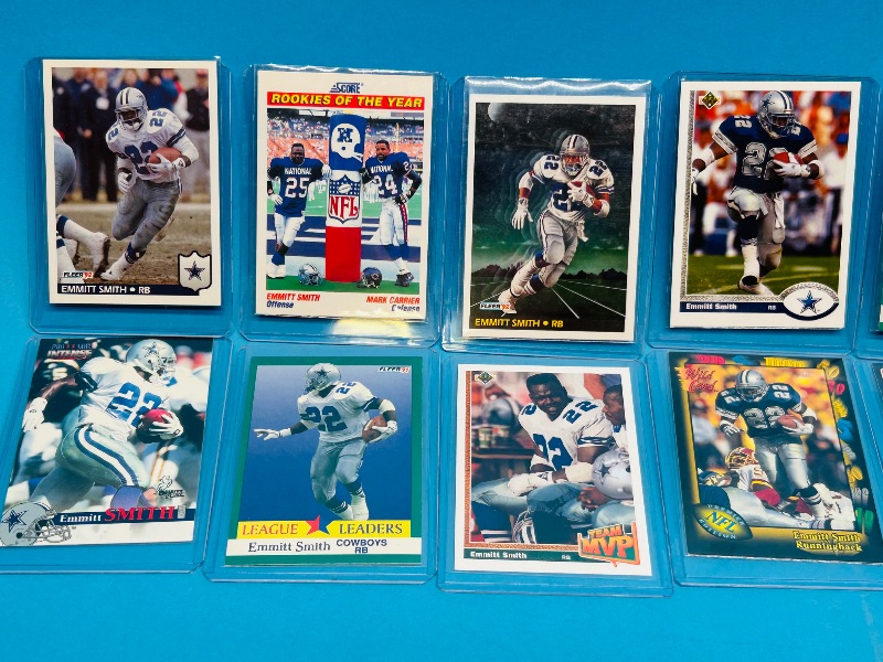 Photo 1 of 593308…12 Emmitt Smith cards in hard plastic sleeves 
