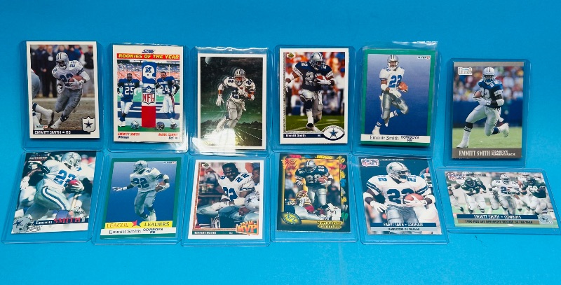 Photo 1 of 593308…12 Emmitt Smith cards in hard plastic sleeves 