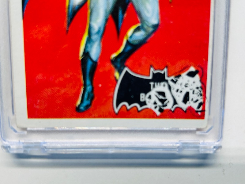 Photo 1 of 593312…1966 Batman Rookie card #1 - misprint front corner- in hard plastic case