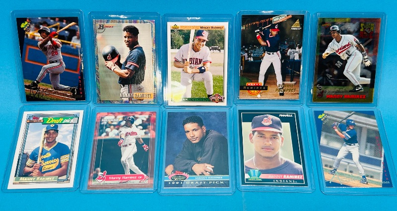 Photo 1 of 593328…Manny Ramirez cards in hard plastic sleeves 