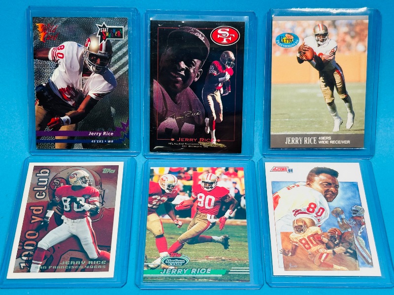 Photo 1 of 593336…Jerry Rice cards in hard plastic sleeves 