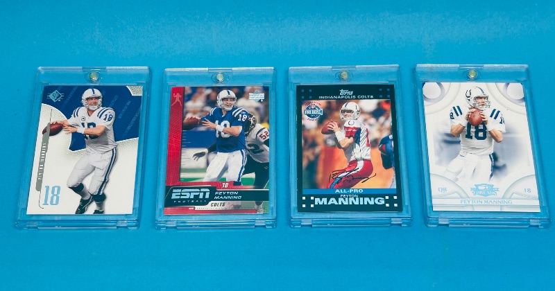 Photo 1 of 593338…Peyton Manning cards in hard plastic cases 