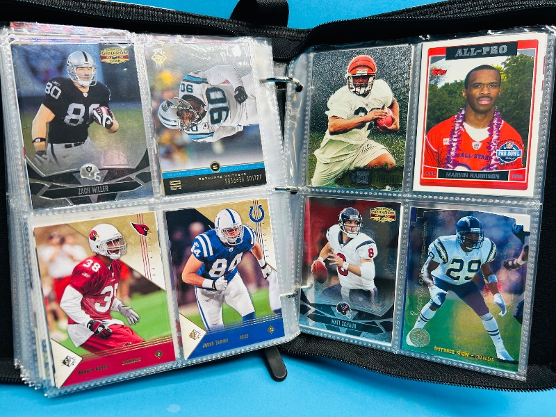 Photo 1 of 593346…final sale no returns/refunds-104 mixed chrome/foil/holo football cards in binder