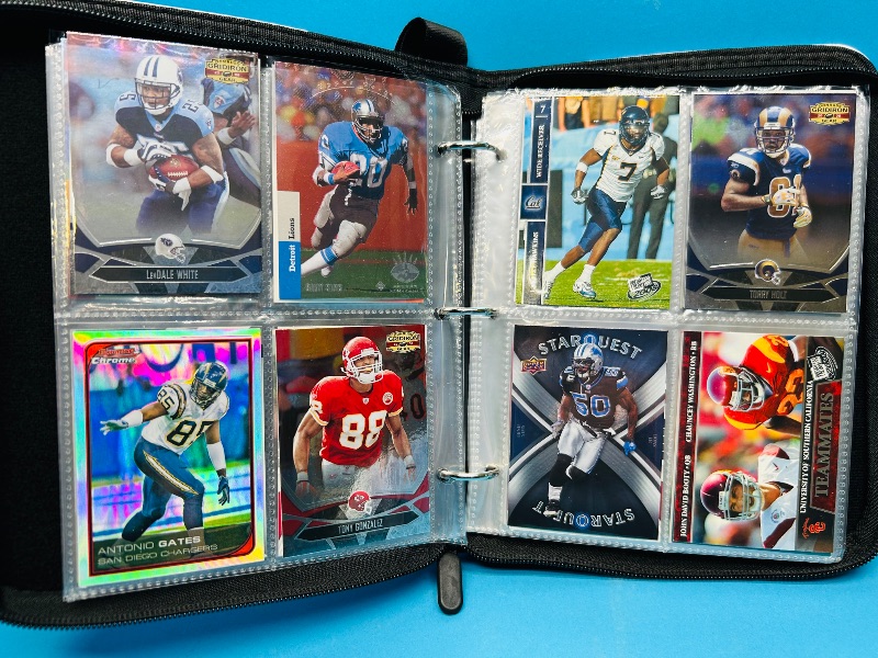 Photo 1 of 593346…final sale no returns/refunds-104 mixed chrome/foil/holo football cards in binder