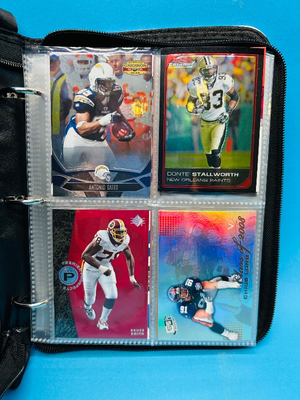 Photo 1 of 593346…final sale no returns/refunds-104 mixed chrome/foil/holo football cards in binder