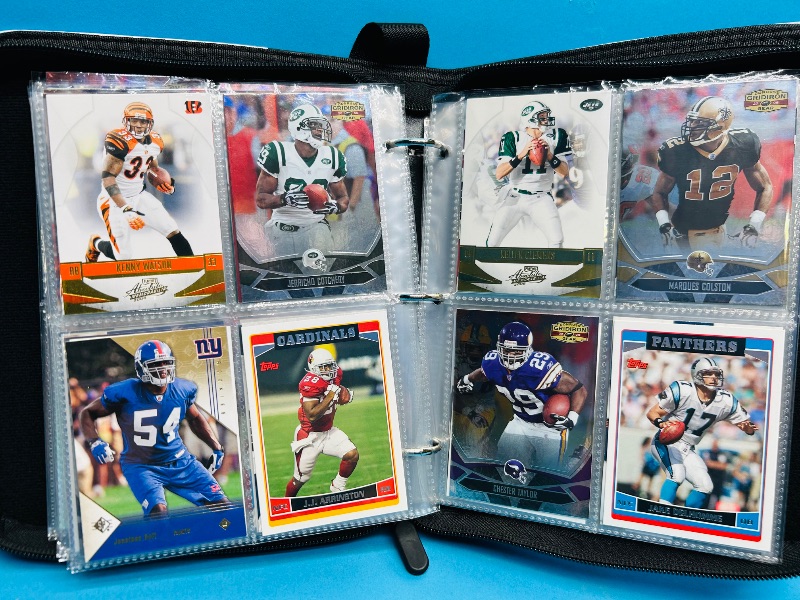 Photo 1 of 593346…final sale no returns/refunds-104 mixed chrome/foil/holo football cards in binder