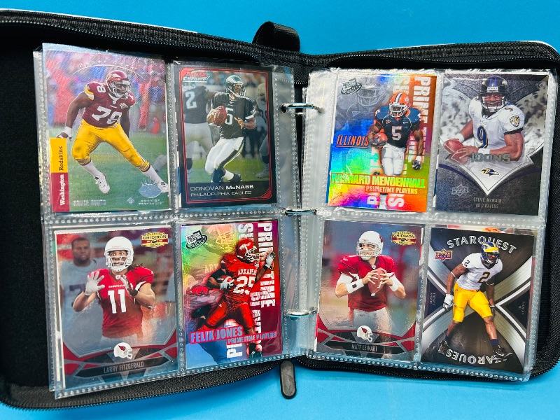 Photo 1 of 593346…final sale no returns/refunds-104 mixed chrome/foil/holo football cards in binder