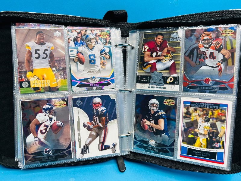 Photo 1 of 593346…final sale no returns/refunds-104 mixed chrome/foil/holo football cards in binder