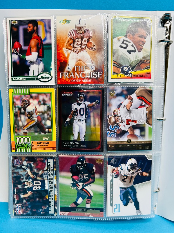 Photo 1 of 593348… final sale no returns/refunds-360 mixed football cards in binder 