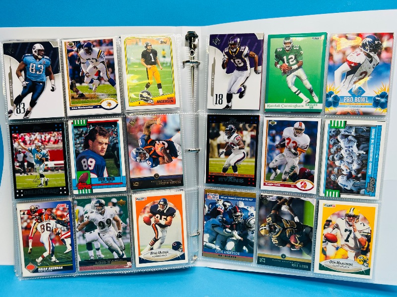 Photo 1 of 593348… final sale no returns/refunds-360 mixed football cards in binder 