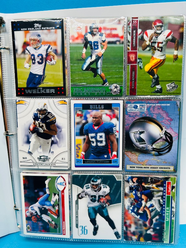 Photo 1 of 593348… final sale no returns/refunds-360 mixed football cards in binder 