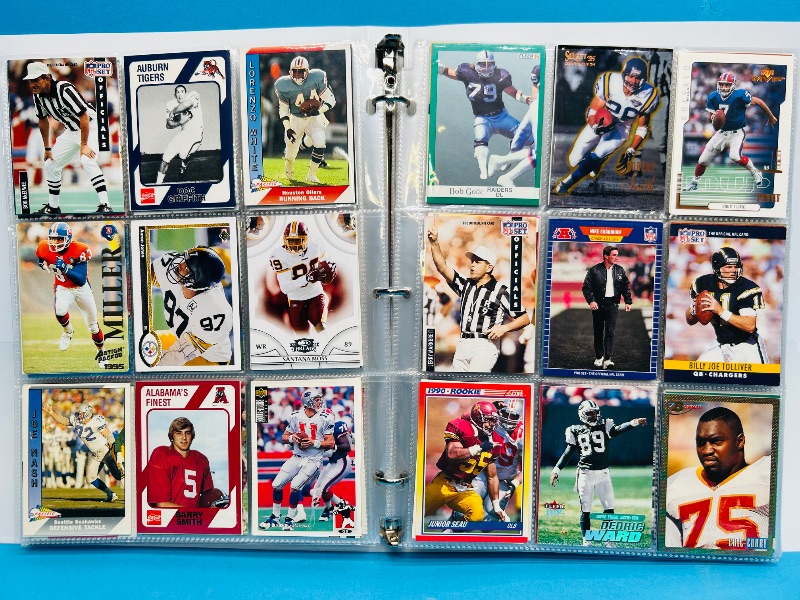 Photo 1 of 593349… final sale no returns/refunds-360 mixed football cards in binder 