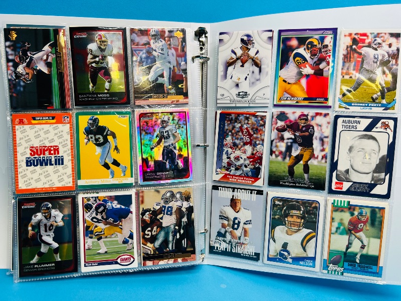 Photo 1 of 593349… final sale no returns/refunds-360 mixed football cards in binder