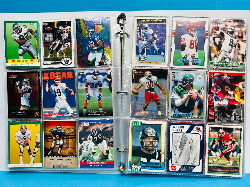 Photo 1 of 593349… final sale no returns/refunds-360 mixed football cards in binder 