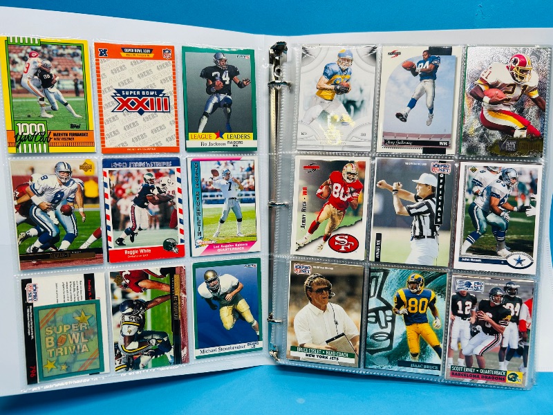 Photo 1 of 593349… final sale no returns/refunds-360 mixed football cards in binder 