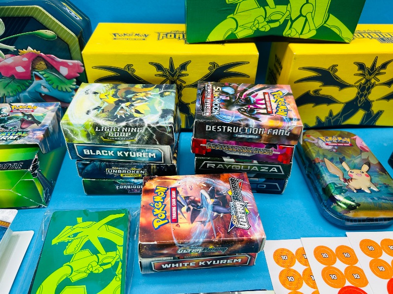 Photo 1 of 593354…EMPTY Pokémon boxes, tins, mini albums, and deck boxes, and game pieces-all Empty