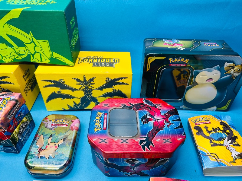 Photo 1 of 593354…EMPTY Pokémon boxes, tins, mini albums, and deck boxes, and game pieces-all Empty