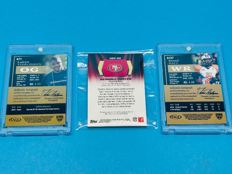 Photo 1 of 593357…2 autographed cards and Jersey card