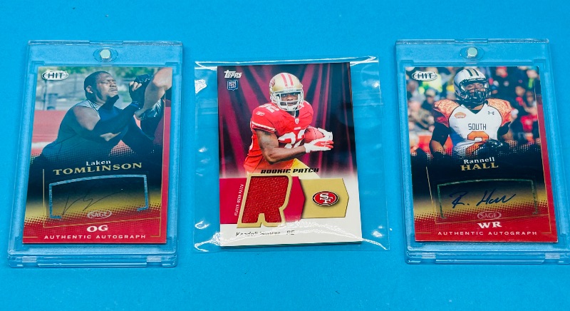 Photo 1 of 593357…2 autographed cards and Jersey card
