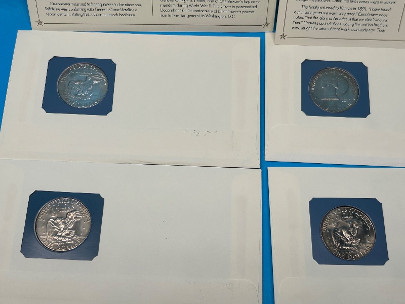 Photo 1 of 593363…4 Eisenhower dollar commemorative coins and covers 
