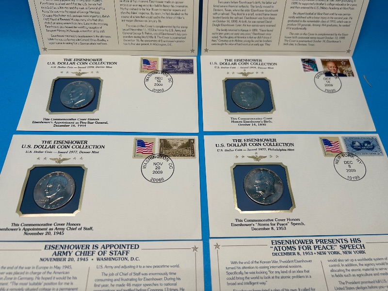 Photo 1 of 593363…4 Eisenhower dollar commemorative coins and covers 