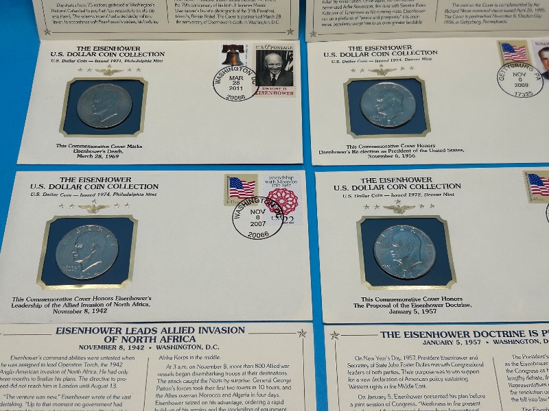 Photo 1 of 593364… 4 Eisenhower dollar commemorative coins and covers 