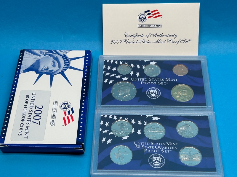 Photo 1 of 593365…2007 US mint proof coin set with COA 