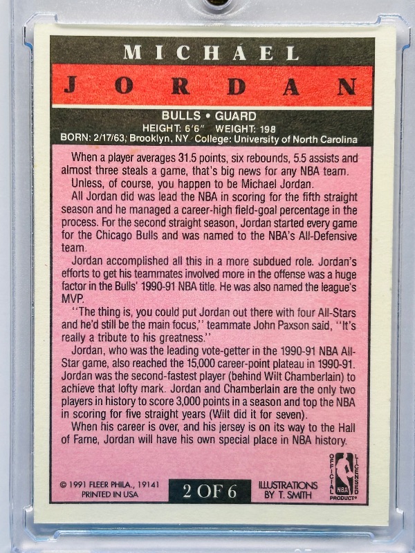Photo 1 of 593368…Michael Jordan card 2 in hard plastic case