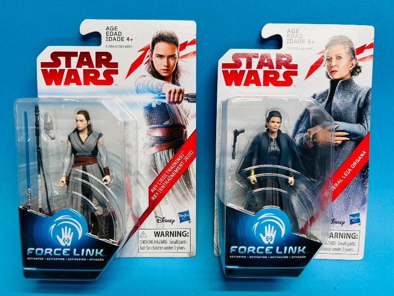 Photo 1 of 593373… 2 Disney Star Wars force link figures 