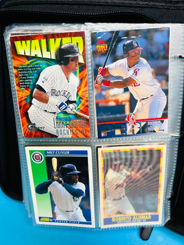 Photo 1 of 593380… final sale no returns/refunds-192 mixed baseball cards in binder 