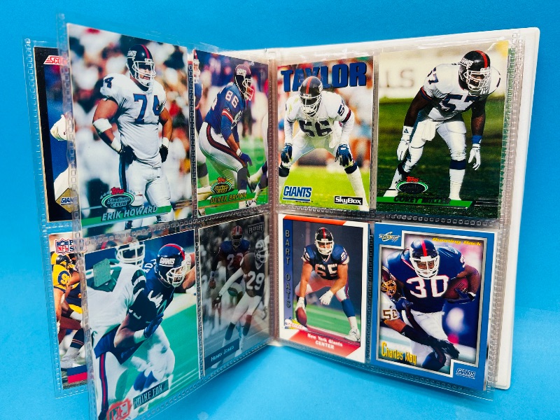 Photo 1 of 593395…  final sale no returns/refunds-96 mixed New York Giants cards in binder