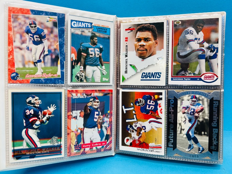 Photo 1 of 593395…  final sale no returns/refunds-96 mixed New York Giants cards in binder