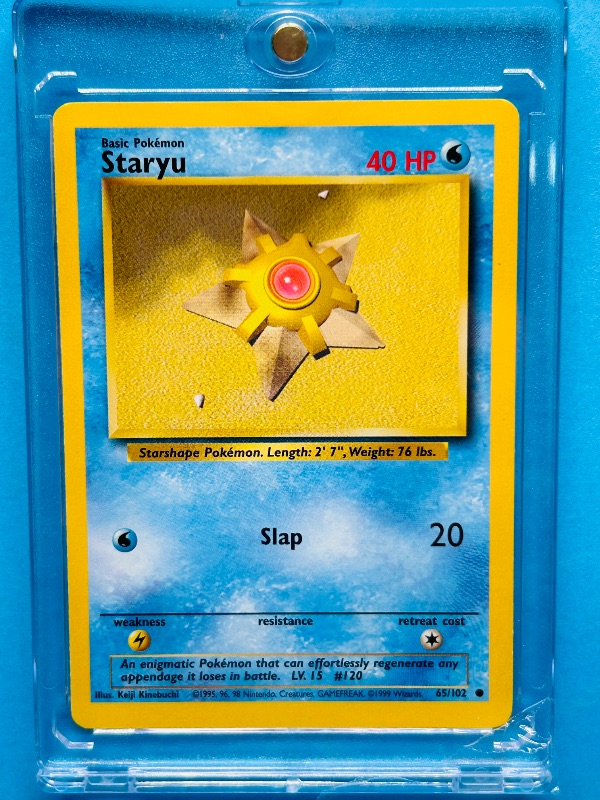 Photo 1 of 583408… Staryu Pokemon card in hard plastic case