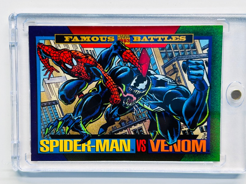 Photo 1 of 593411… Marvel Spider-Man vs. Venom card 152 in hard plastic case