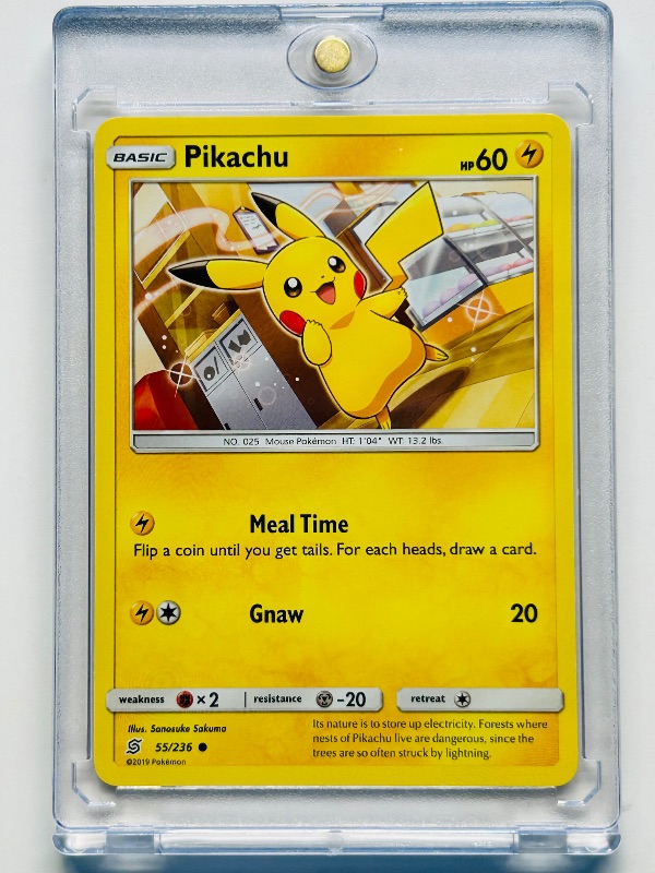 Photo 1 of 593412…Pikachu Pokemon card in hard plastic case