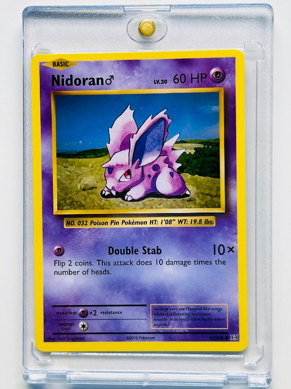 Photo 1 of 593413…Nidoran Pokemon card in hard plastic case