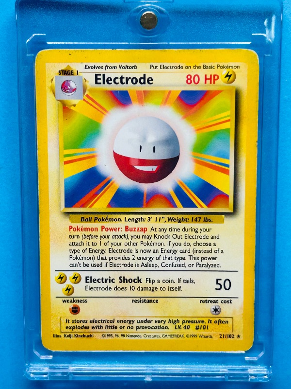 Photo 1 of 593415…Electrode Pokemon card in hard plastic case