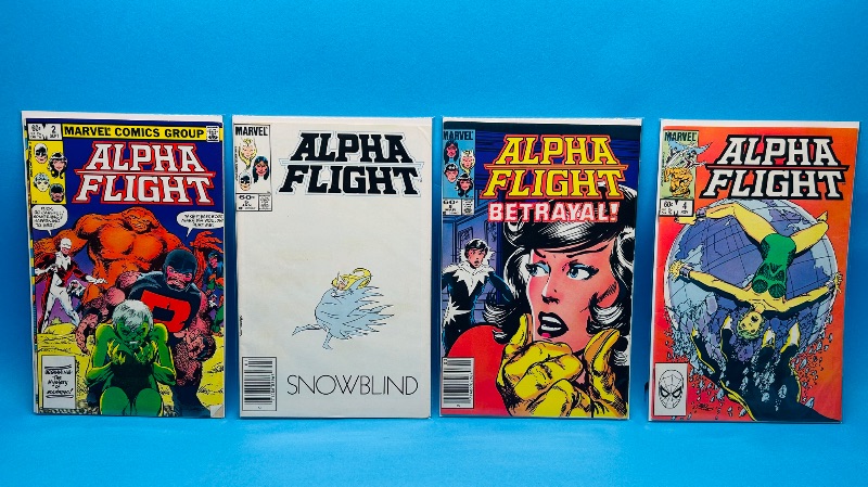 Photo 1 of 593423…vintage$.60 Alpha Flight comics in plastic sleeves 
