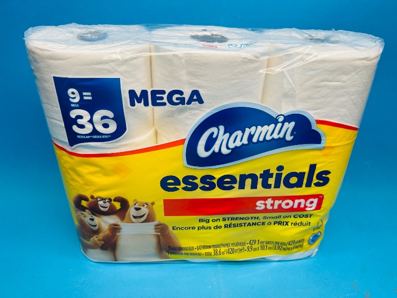 Photo 1 of 593468… 9 Charmin essentials strong mega rolls of toilet tissue 