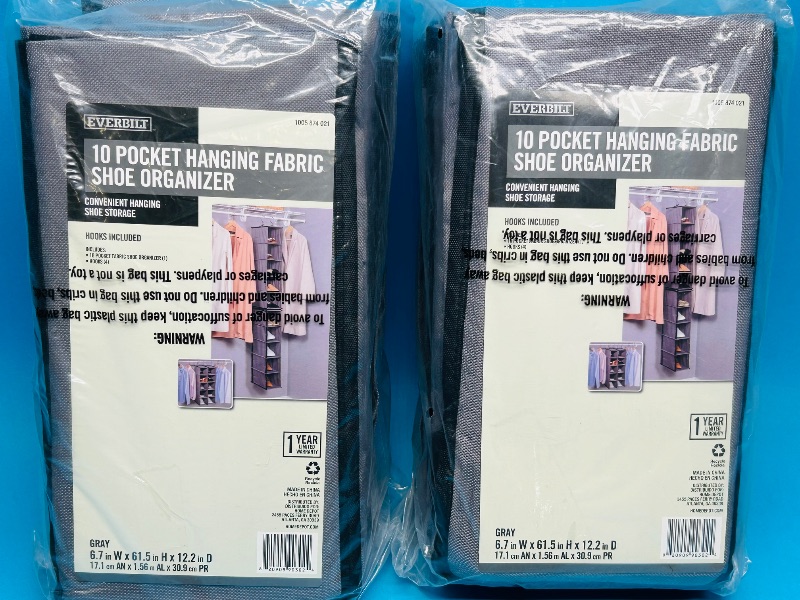 Photo 1 of 593473… 2 Everbuilt 10 pocket hanging fabric shoe organizers 
